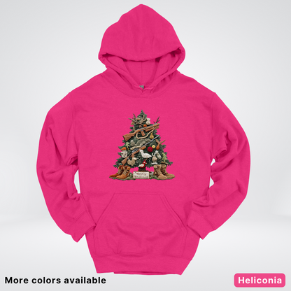 Rustic Holiday Tree & Boots (Hook Yard Faux) - Hoodie