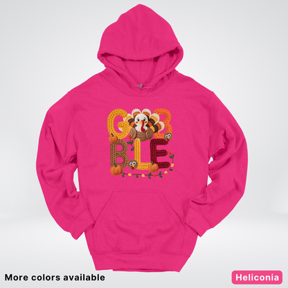 Turkey Gobble Pumpkin Fall Crochet - Hoodie