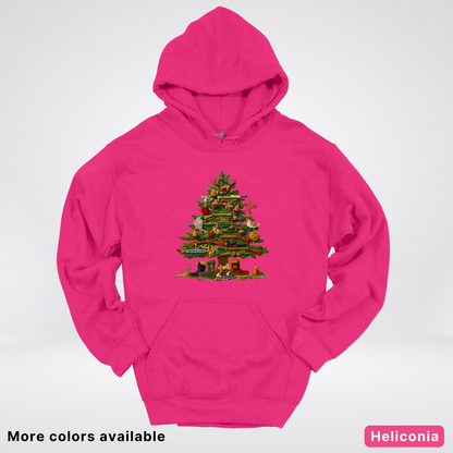 Woodland Critters Christmas Tree Hook Yard Faux - Hoodie