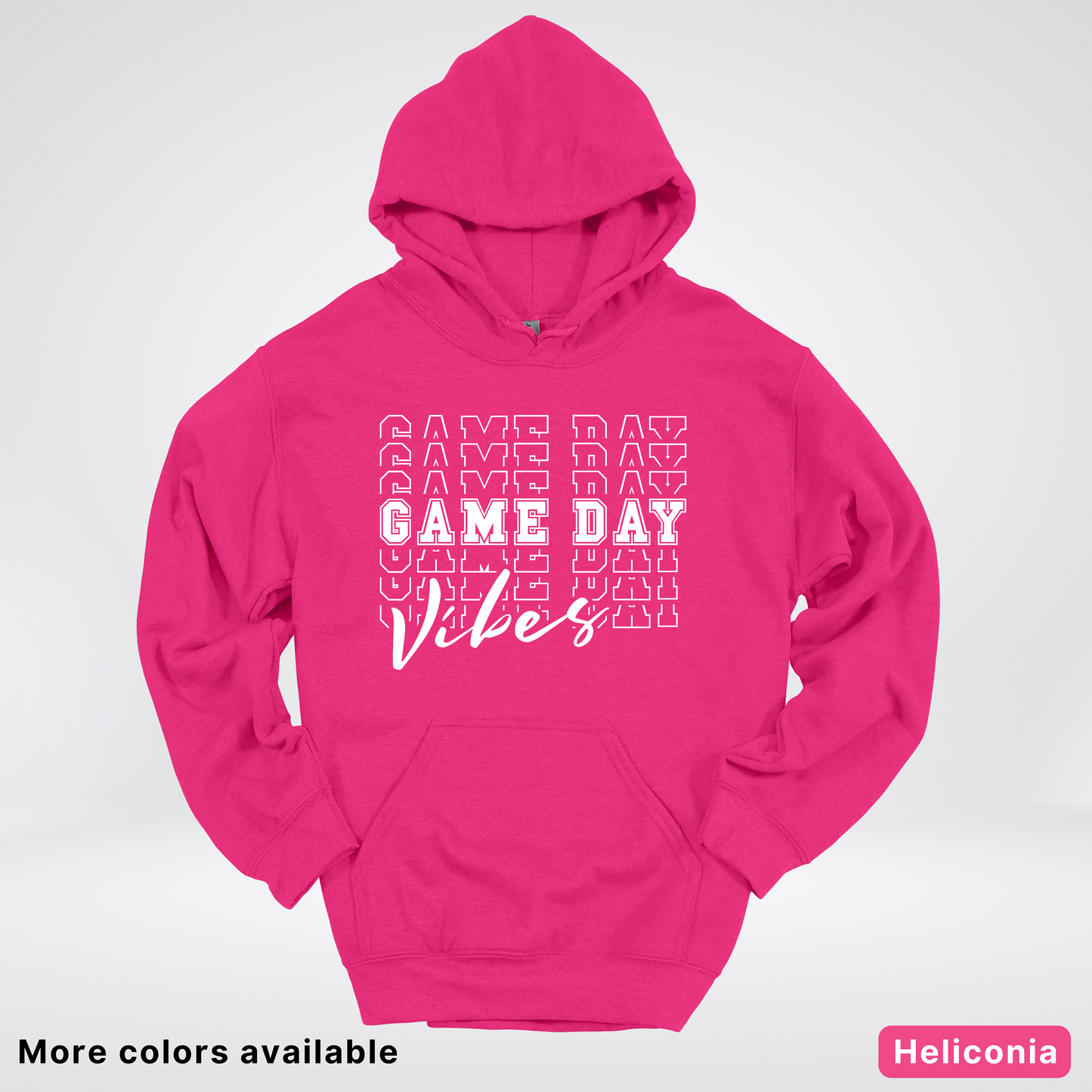 Game Day Vibes Stacked - White Design - Hoodie