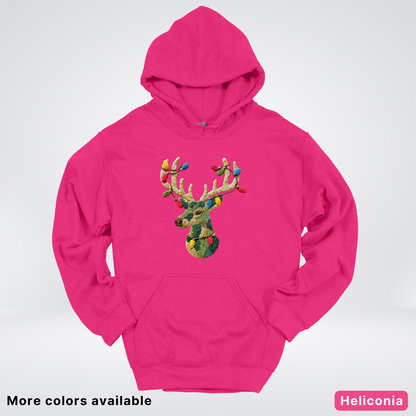 Festive Light-Up Reindeer Hook Yard Faux - Hoodie