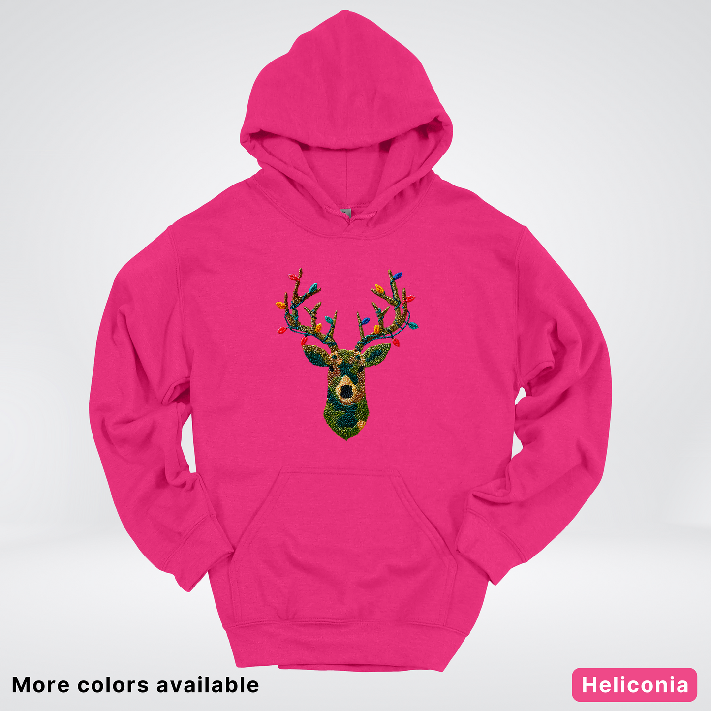 Rustic Reindeer Lights – Hook Yard Faux Texture - Hoodie