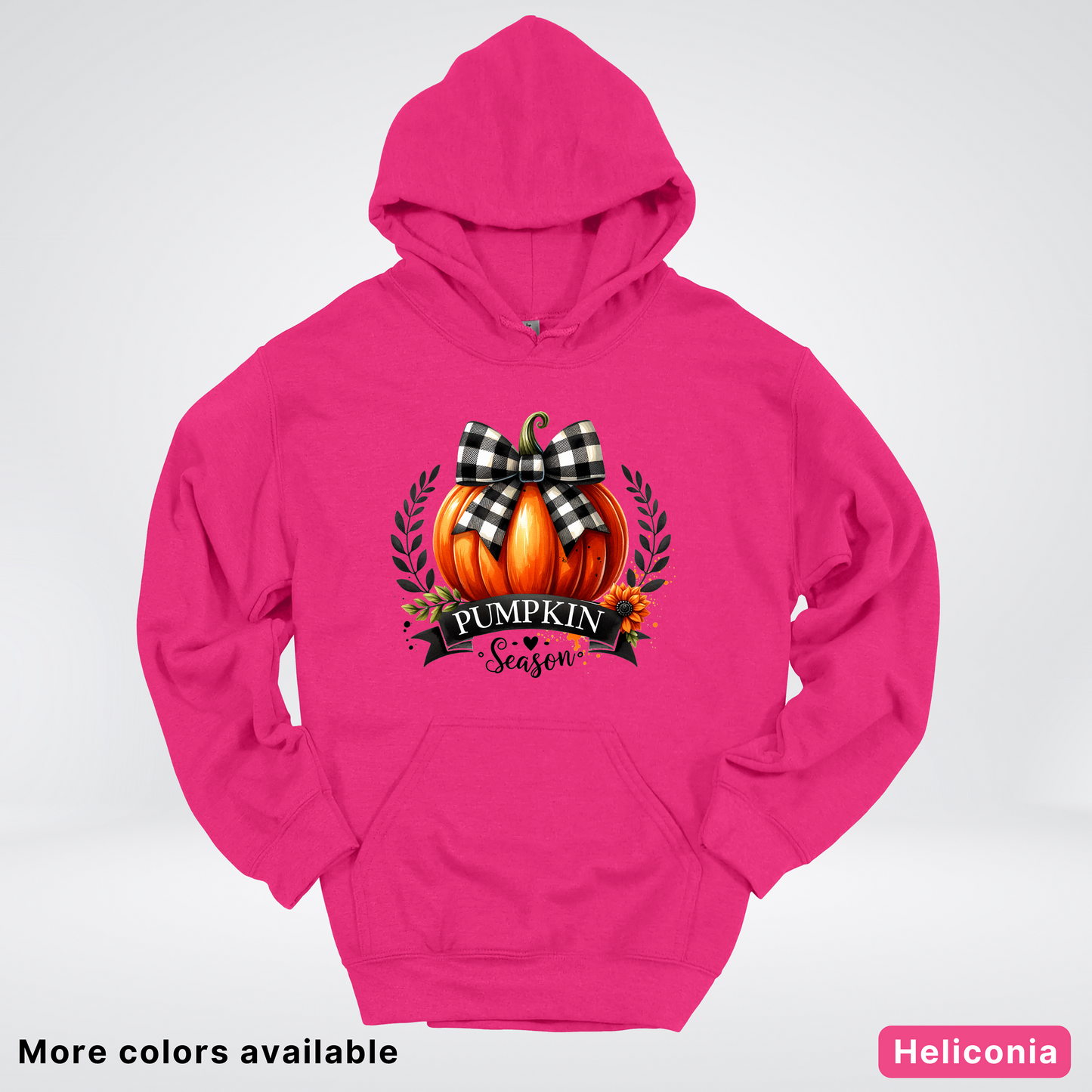 Pumpkin Season Black Plaid Bow - Hoodie