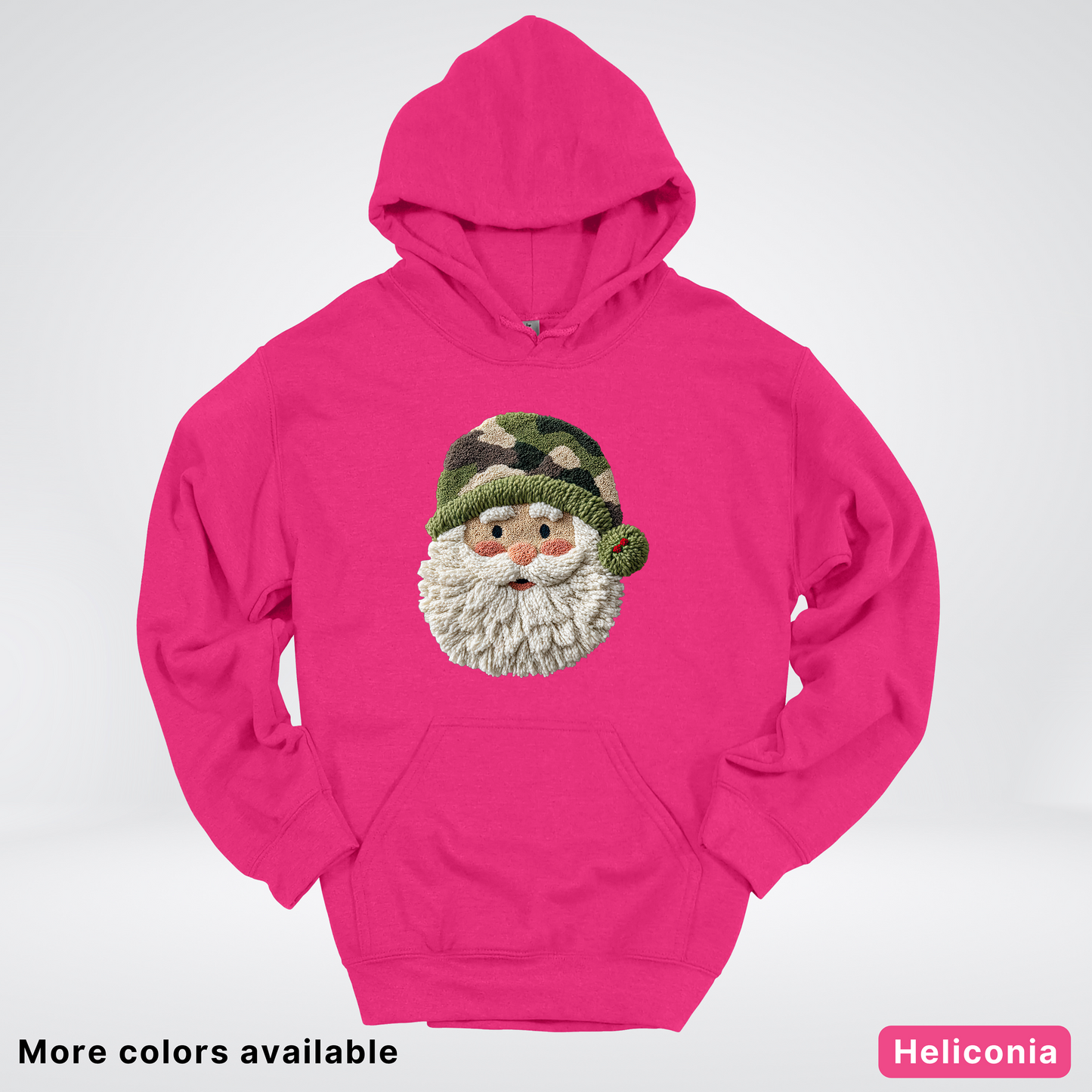 Woodland Santa Face (Hook Yard Faux Texture) - Hoodie