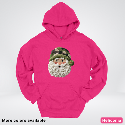 Woodland Santa Face (Hook Yard Faux Texture) - Hoodie