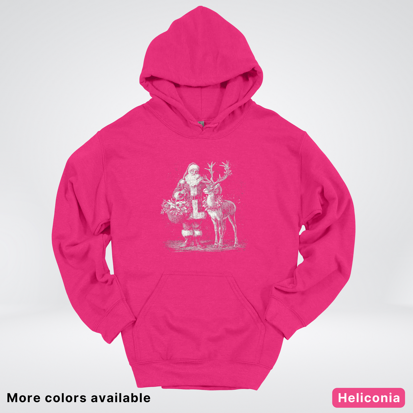 Vintage Santa and Reindeer - Hoodie