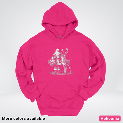 Vintage Santa and Reindeer - Hoodie