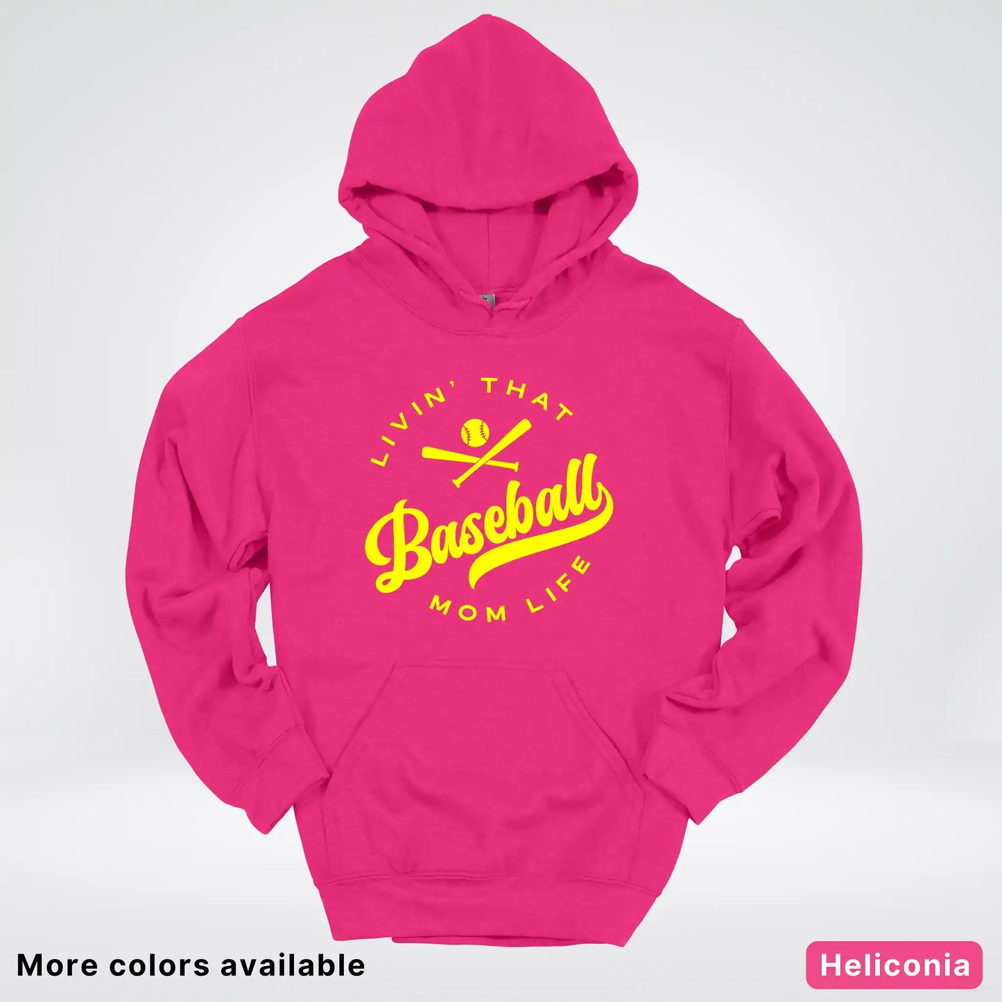 Livin' That Baseball Mom Life - Yellow Design - Hoodie