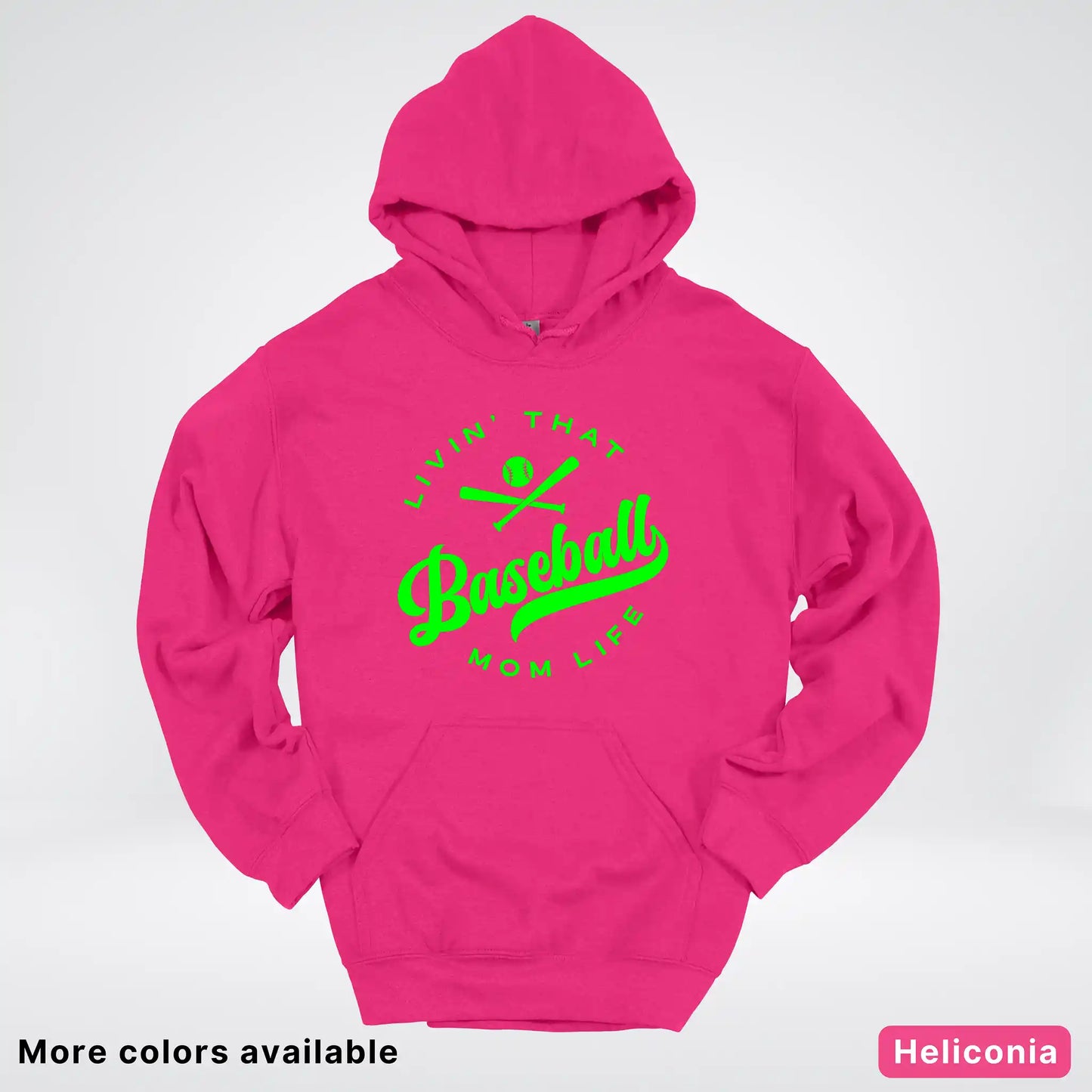 Livin' That Baseball Mom Life - Green Design - Hoodie