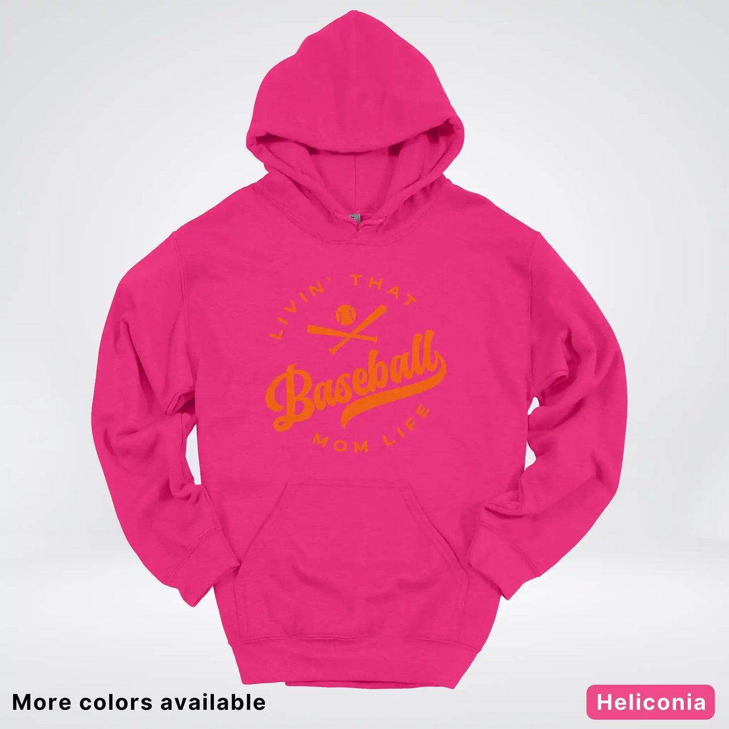 Livin' That Baseball Mom Life – Orange Design - Hoodie
