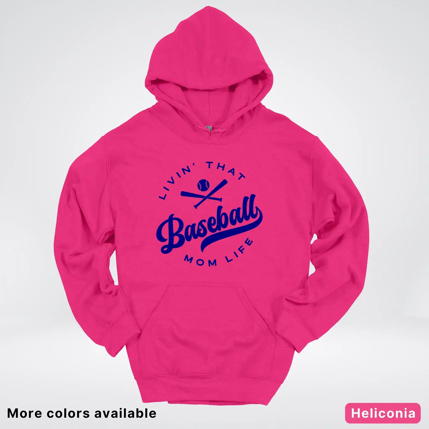 Livin' That Baseball Mom Life - Navy Design - Hoodie
