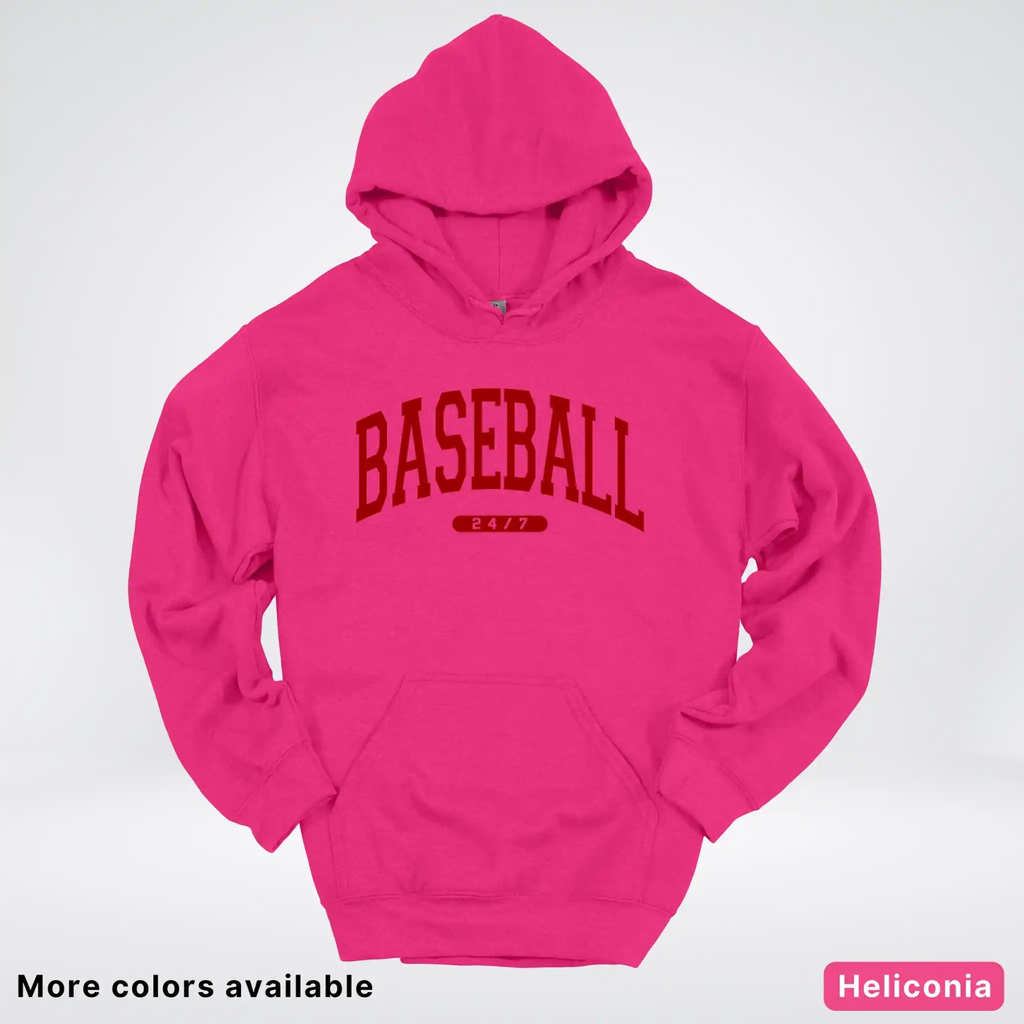Baseball 24/7 – Maroon Design - Hoodie