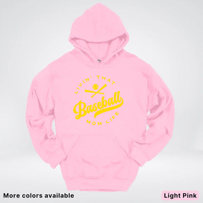 Livin' That Baseball Mom Life - Gold Design - Hoodie