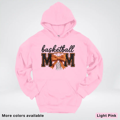Basketball Mom – Faux Crochet Bow Basketball Graphic Hoodie