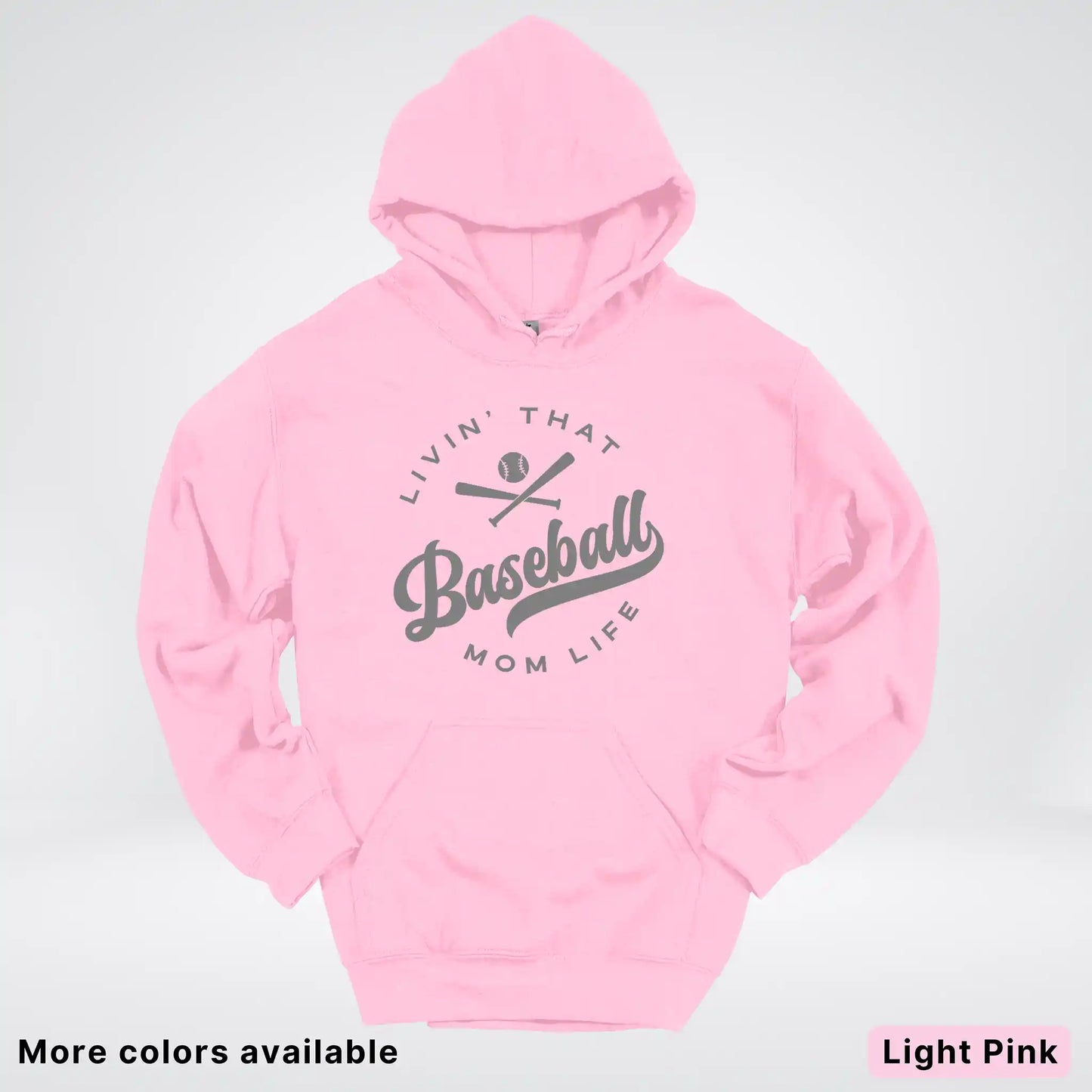 Livin' That Baseball Mom Life - Gray Design - Hoodie