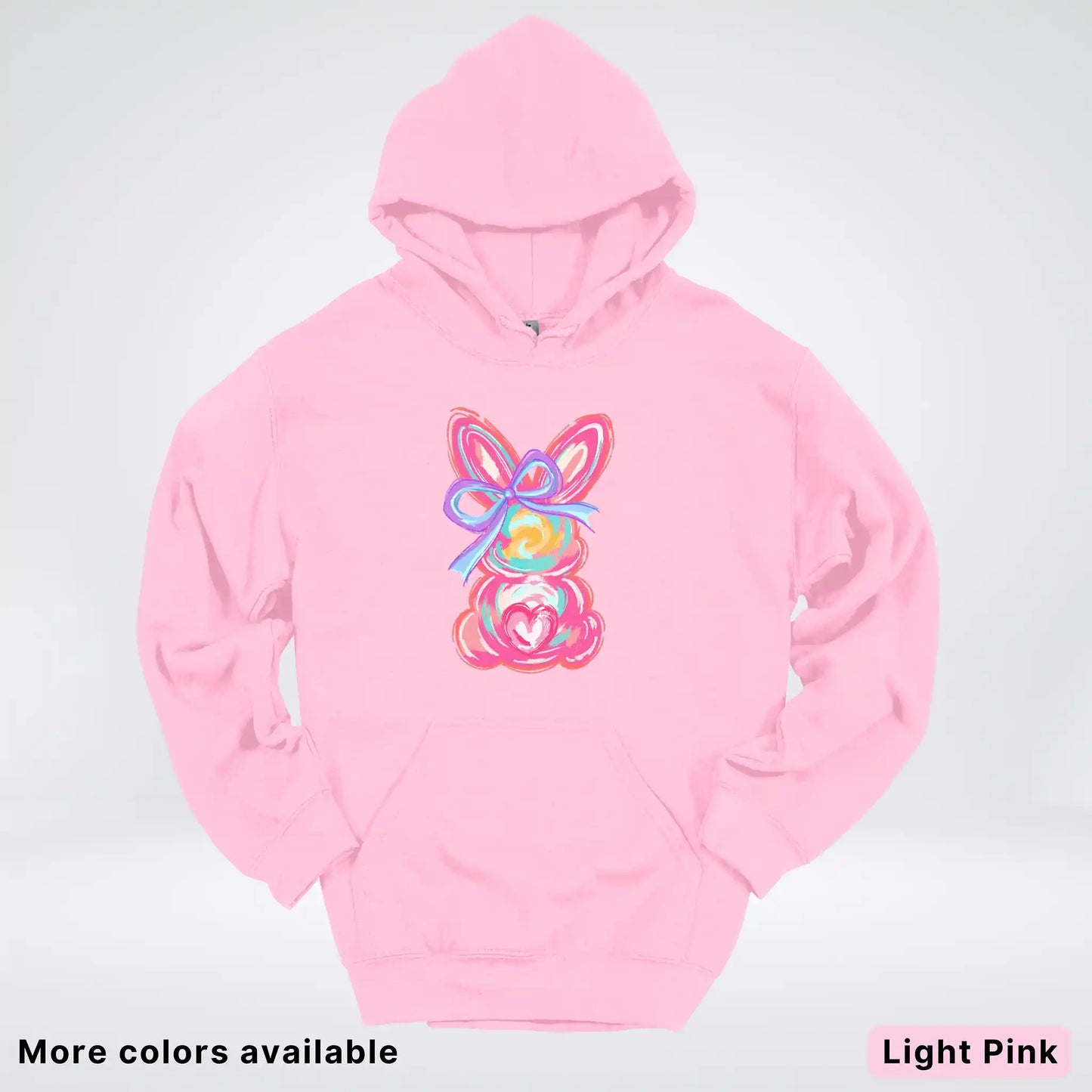 Coquette Easter Bunny – Pastel Bow Bunny Spring Graphic - Hoodie
