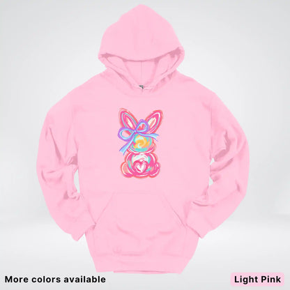 Coquette Easter Bunny – Pastel Bow Bunny Spring Graphic - Hoodie