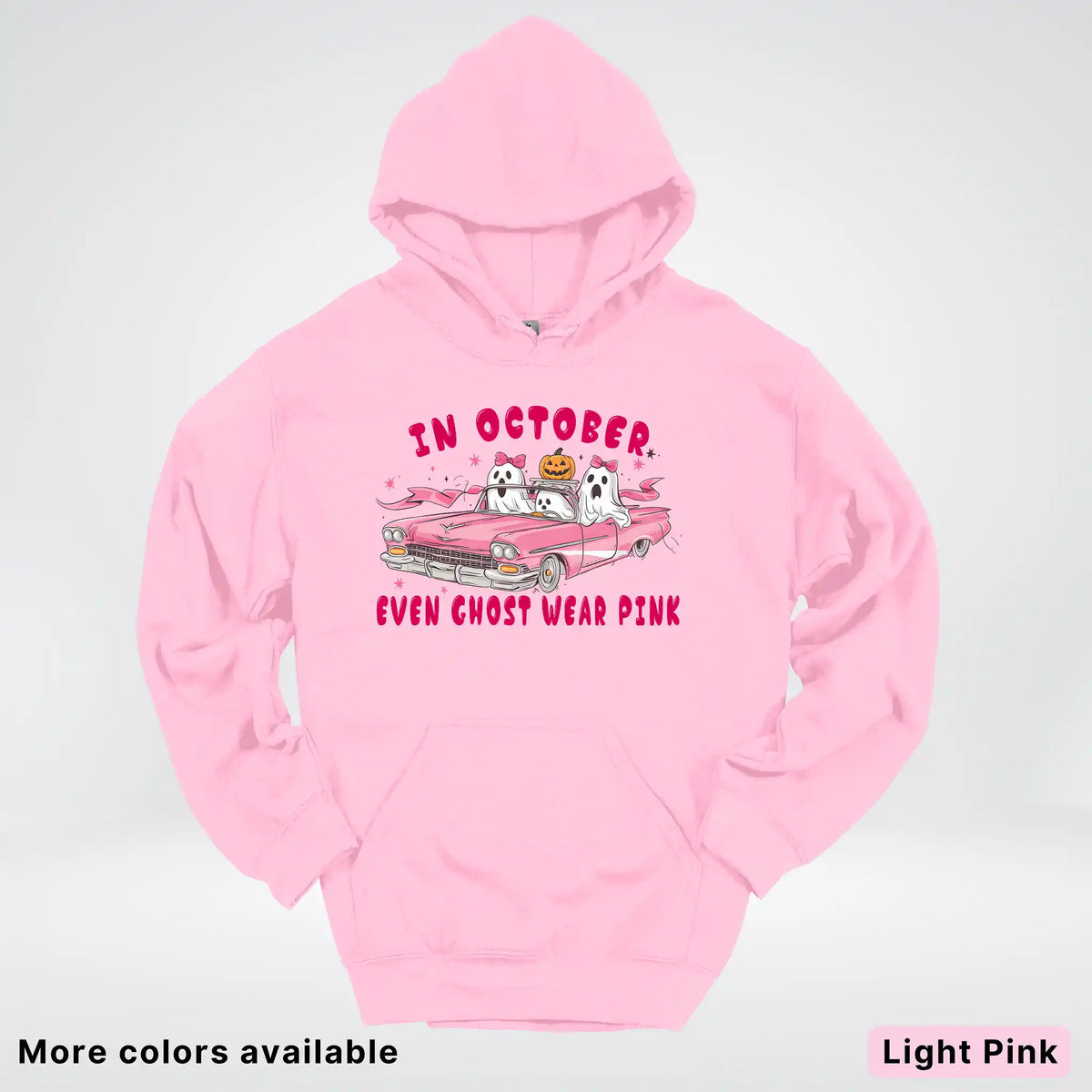In October Even Ghost Wear Pink Breast Cancer Awareness Hoodie
