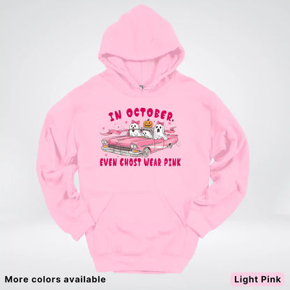 In October Even Ghost Wear Pink Breast Cancer Awareness Hoodie