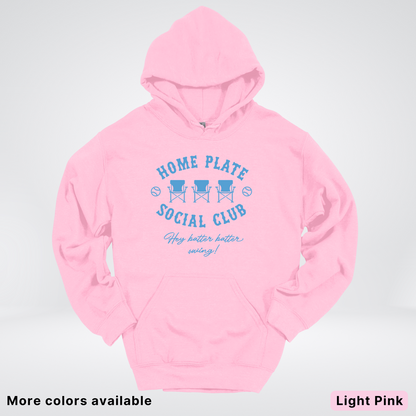 Home Plate Social Club – Light Blue Design - Hoodie