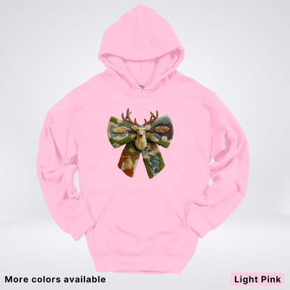 Neutral Woodland Bow Hook Yard Faux - Hoodie