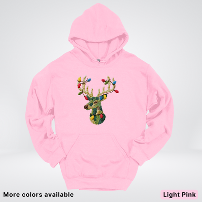 Festive Light-Up Reindeer Hook Yard Faux - Hoodie