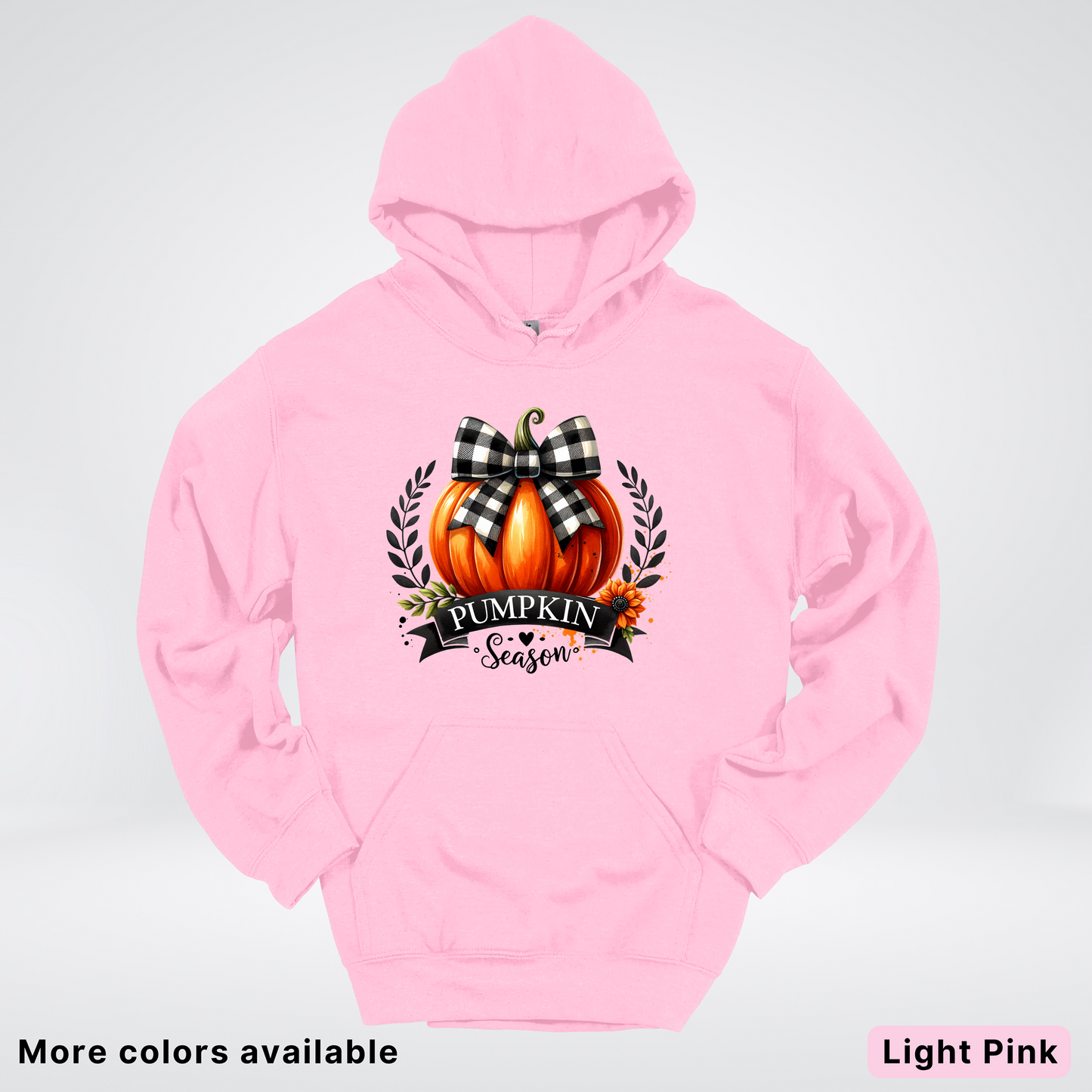 Pumpkin Season Black Plaid Bow - Hoodie