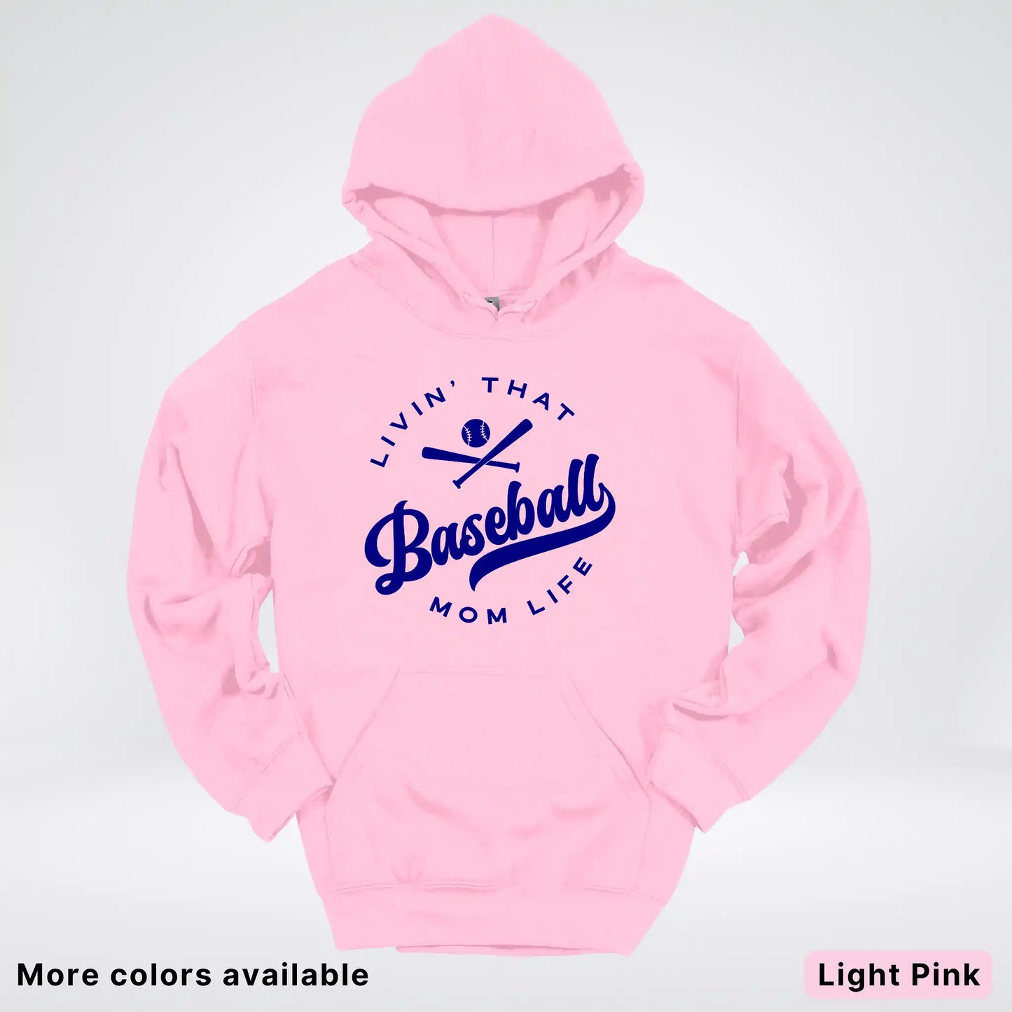 Livin' That Baseball Mom Life - Navy Design - Hoodie