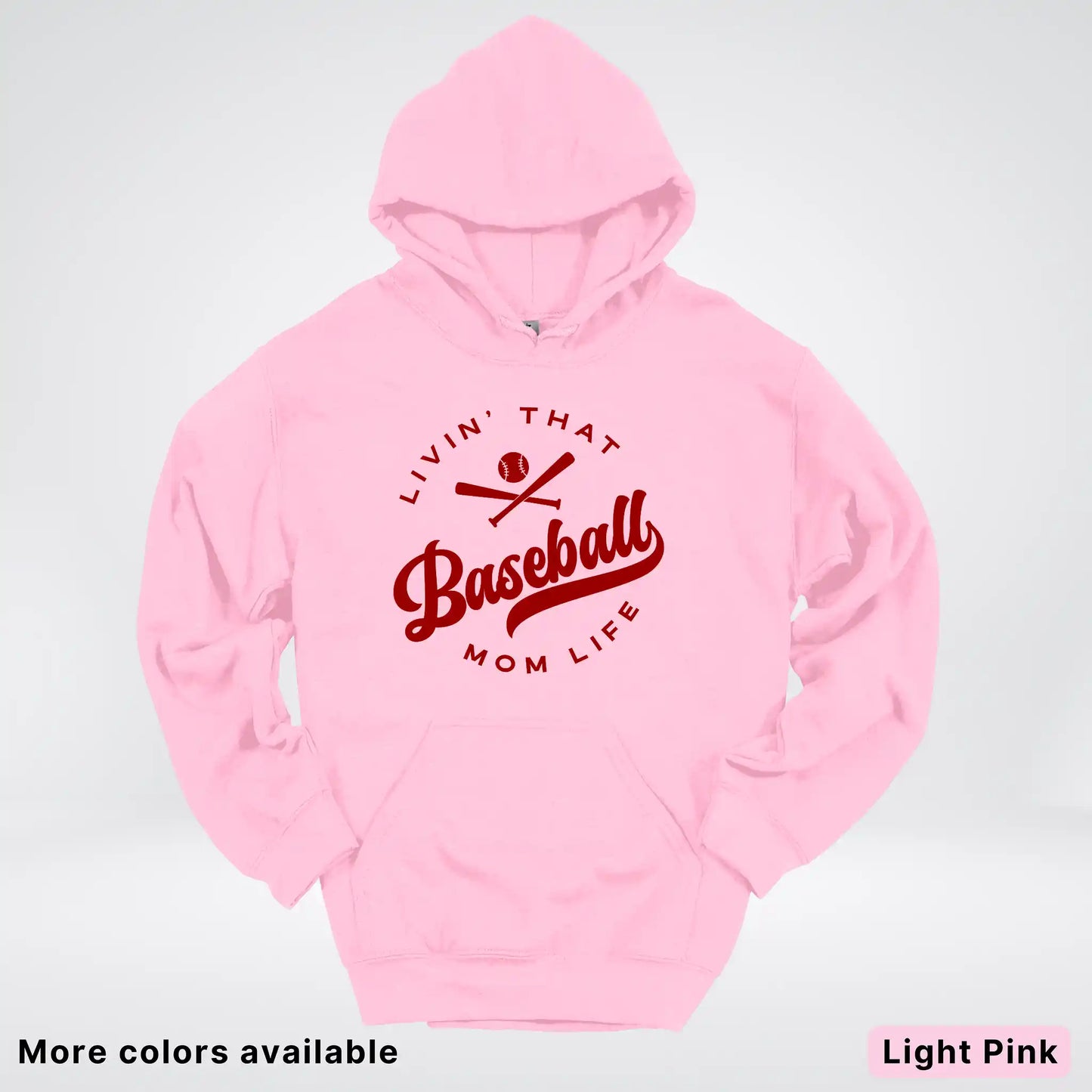 Livin' That Baseball Mom Life – Maroon Design - Hoodie