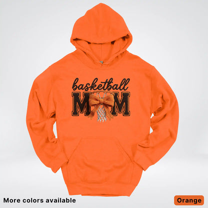 Basketball Mom – Faux Crochet Bow Basketball Graphic Hoodie