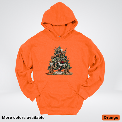 Rustic Holiday Tree & Boots (Hook Yard Faux) - Hoodie