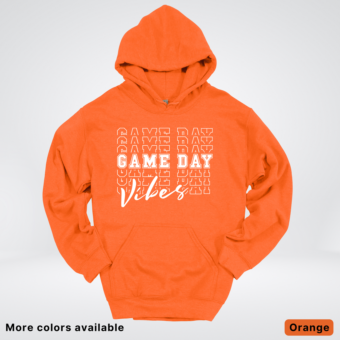Game Day Vibes Stacked - White Design - Hoodie