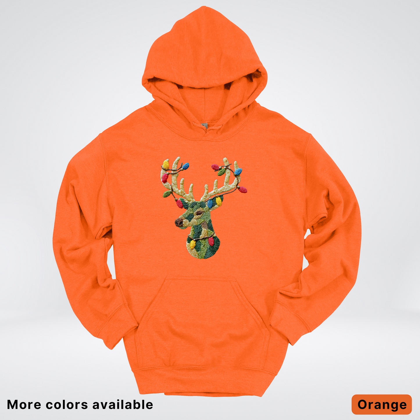 Festive Light-Up Reindeer Hook Yard Faux - Hoodie