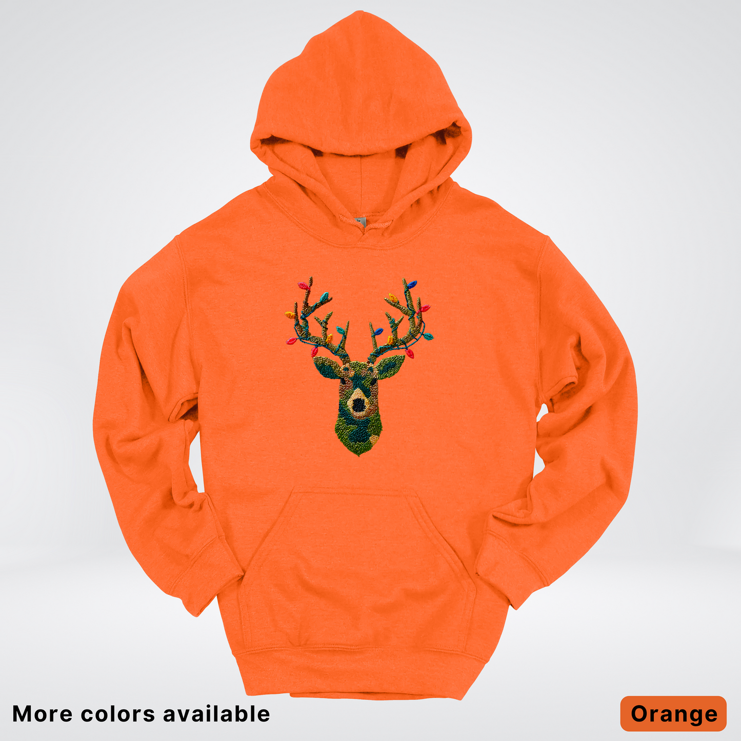 Rustic Reindeer Lights – Hook Yard Faux Texture - Hoodie