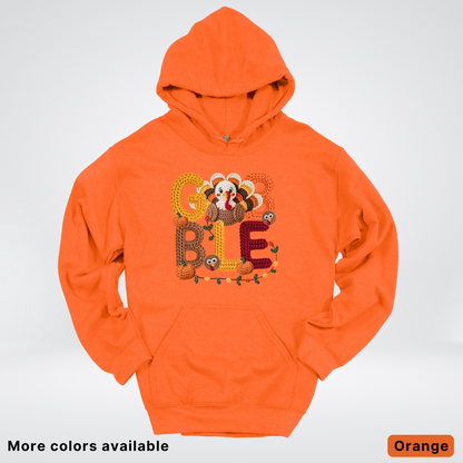 Turkey Gobble Pumpkin Fall Crochet - Hoodie