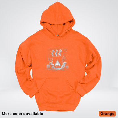 Vintage Christmas Fireplace Scene - Hoodie