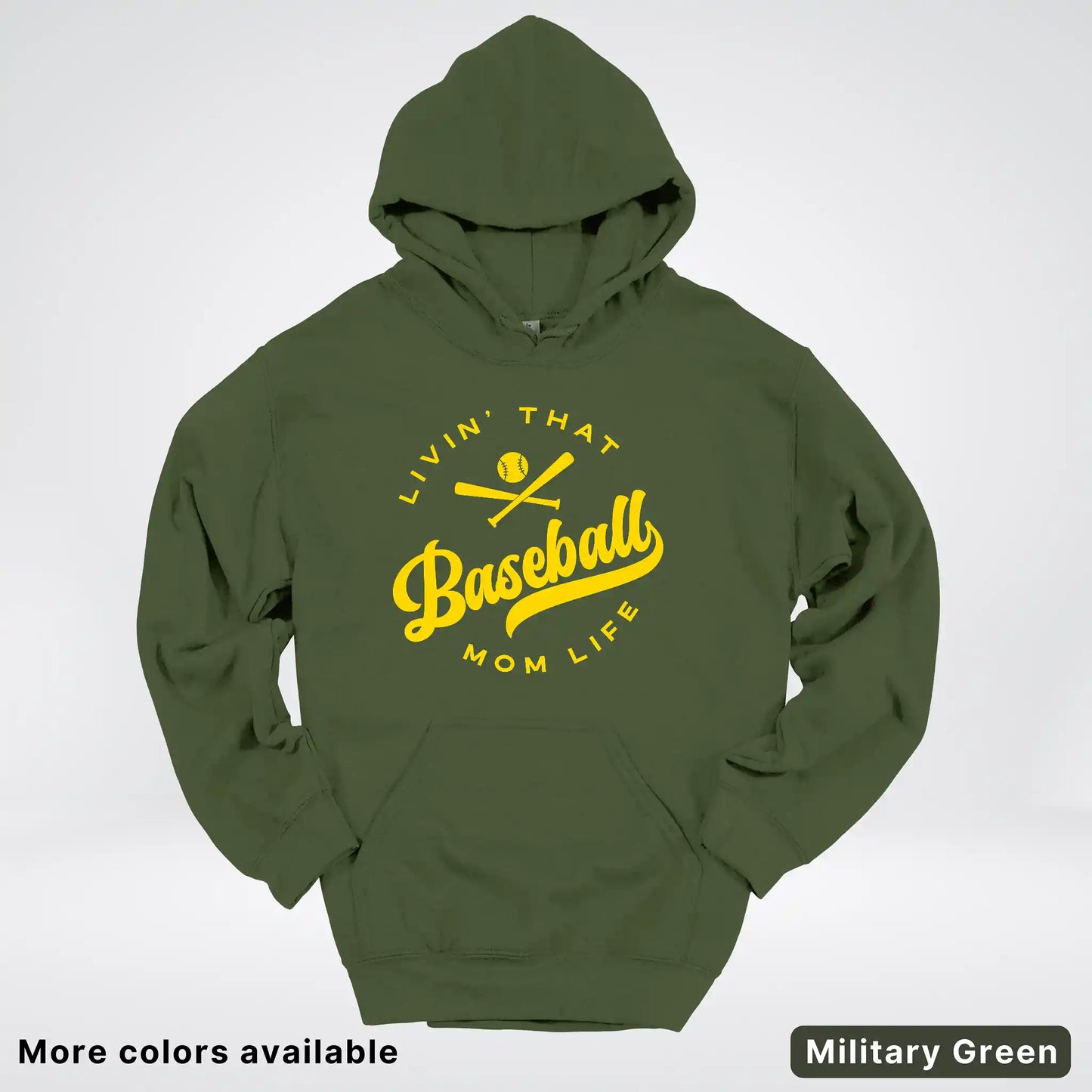Livin' That Baseball Mom Life - Gold Design - Hoodie