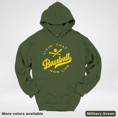 Livin' That Baseball Mom Life - Gold Design - Hoodie