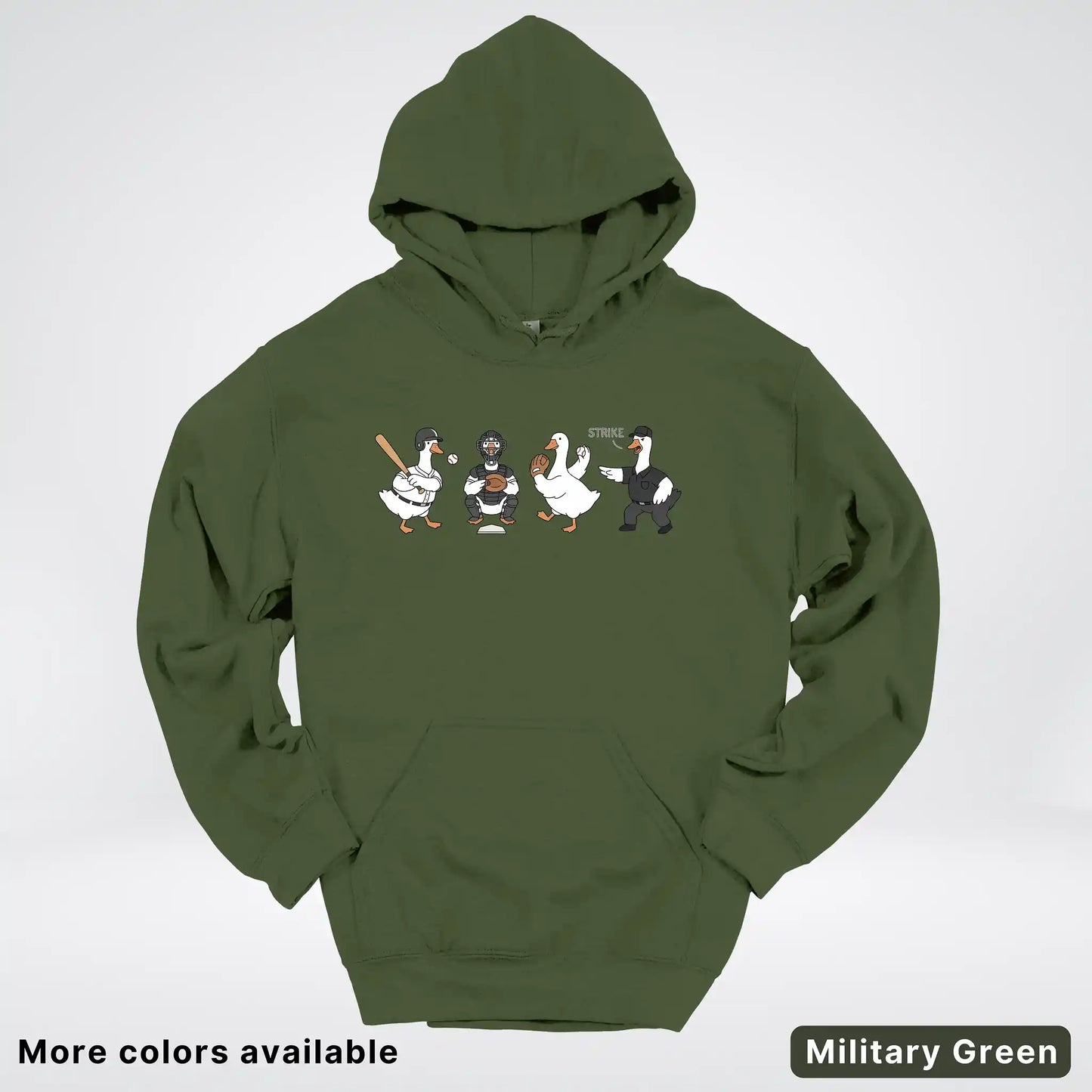 Baseball Goose Squad – Funny Baseball Goose Graphic Hoodie