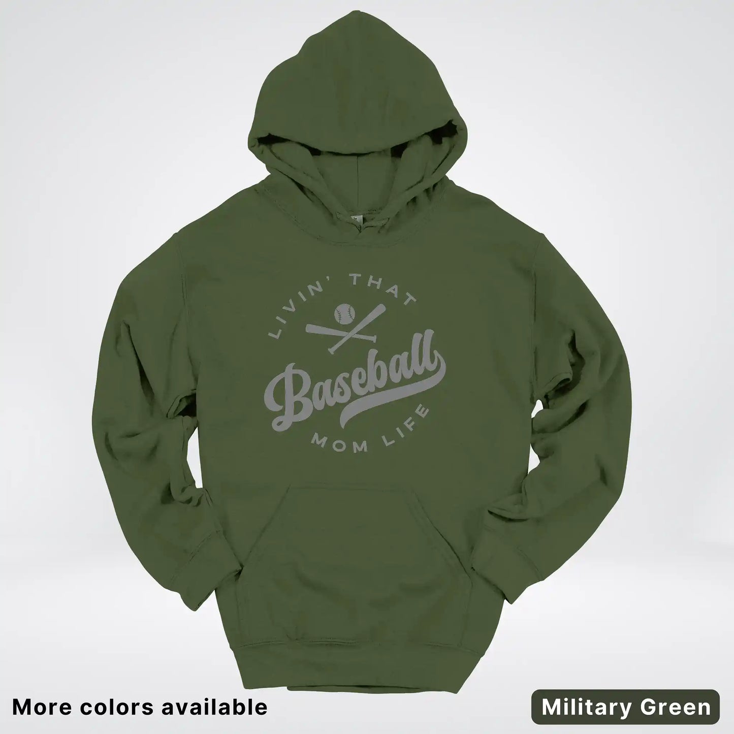Livin' That Baseball Mom Life - Gray Design - Hoodie