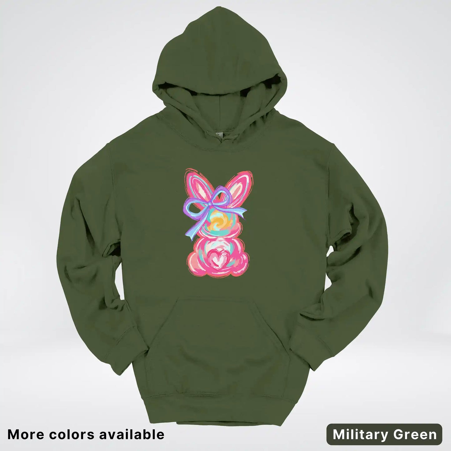 Coquette Easter Bunny – Pastel Bow Bunny Spring Graphic - Hoodie