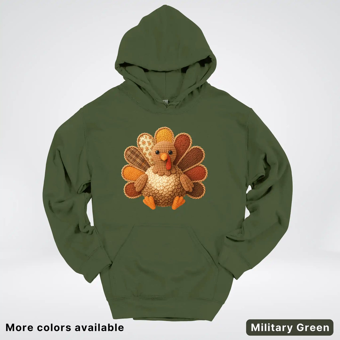 Fall Turkey Hook Yard Faux Hoodie