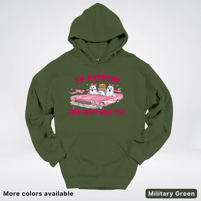 In October Even Ghost Wear Pink Breast Cancer Awareness Hoodie
