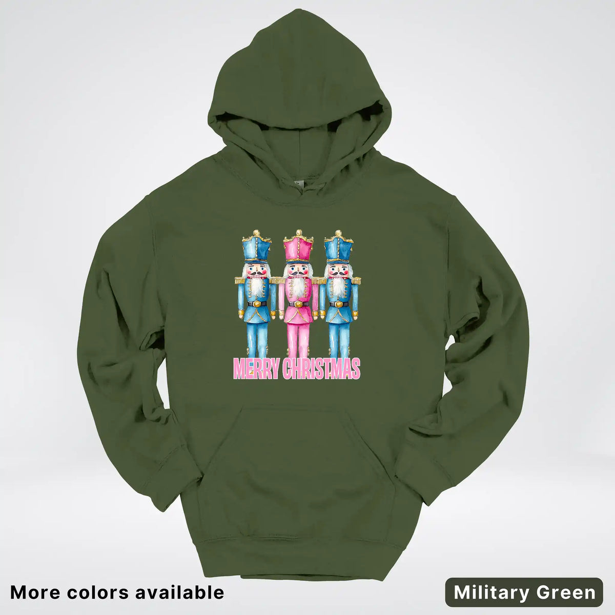 Merry Christmas Pastel Nutcrackers Hoodie