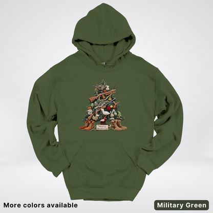 Rustic Holiday Tree & Boots (Hook Yard Faux) - Hoodie