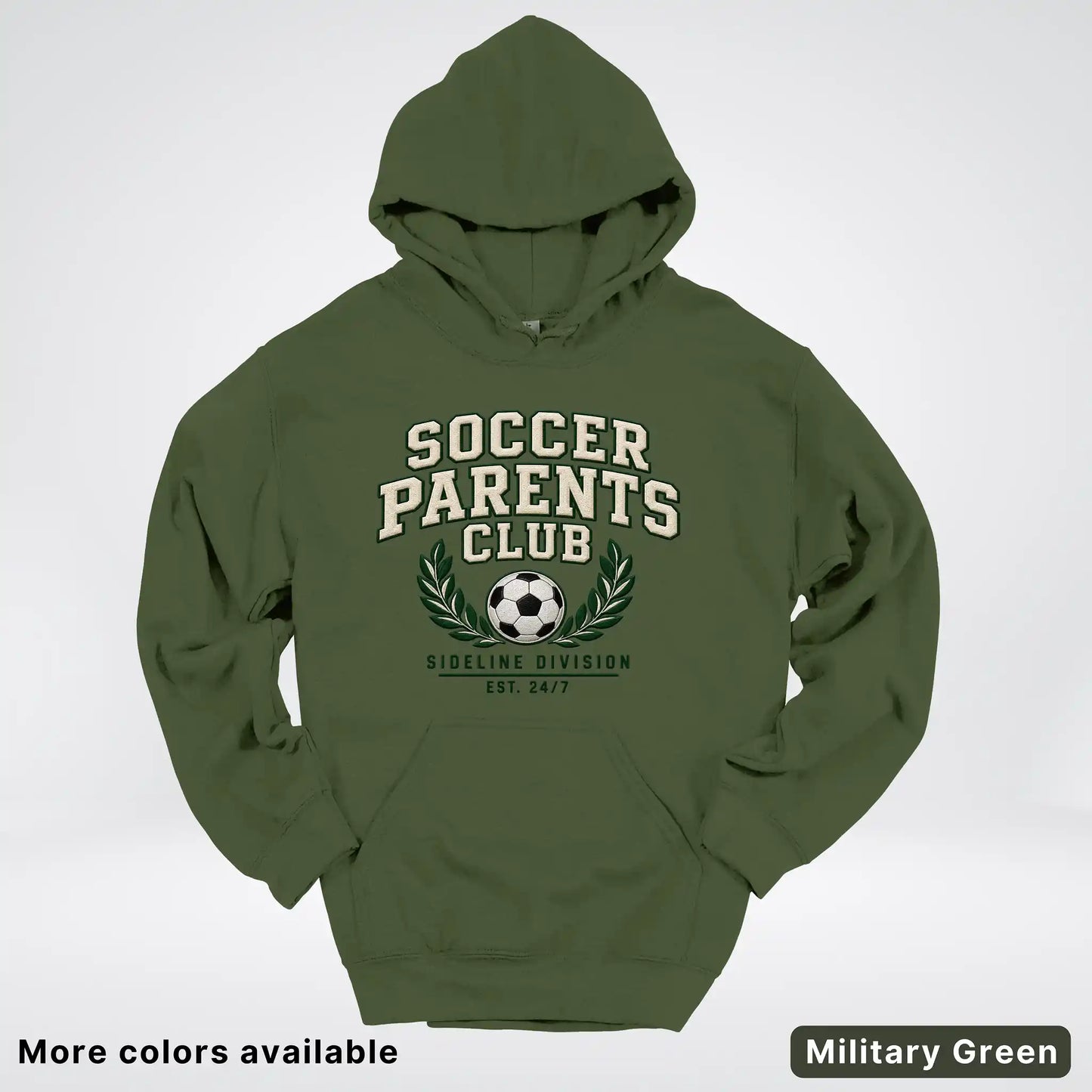 Soccer Parents Club Faux Embroidery Sideline Hoodie