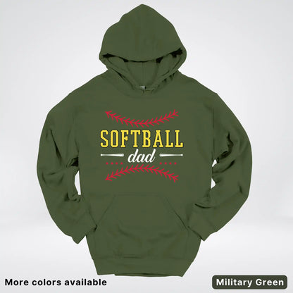 Softball Dad - White Design - Hoodie