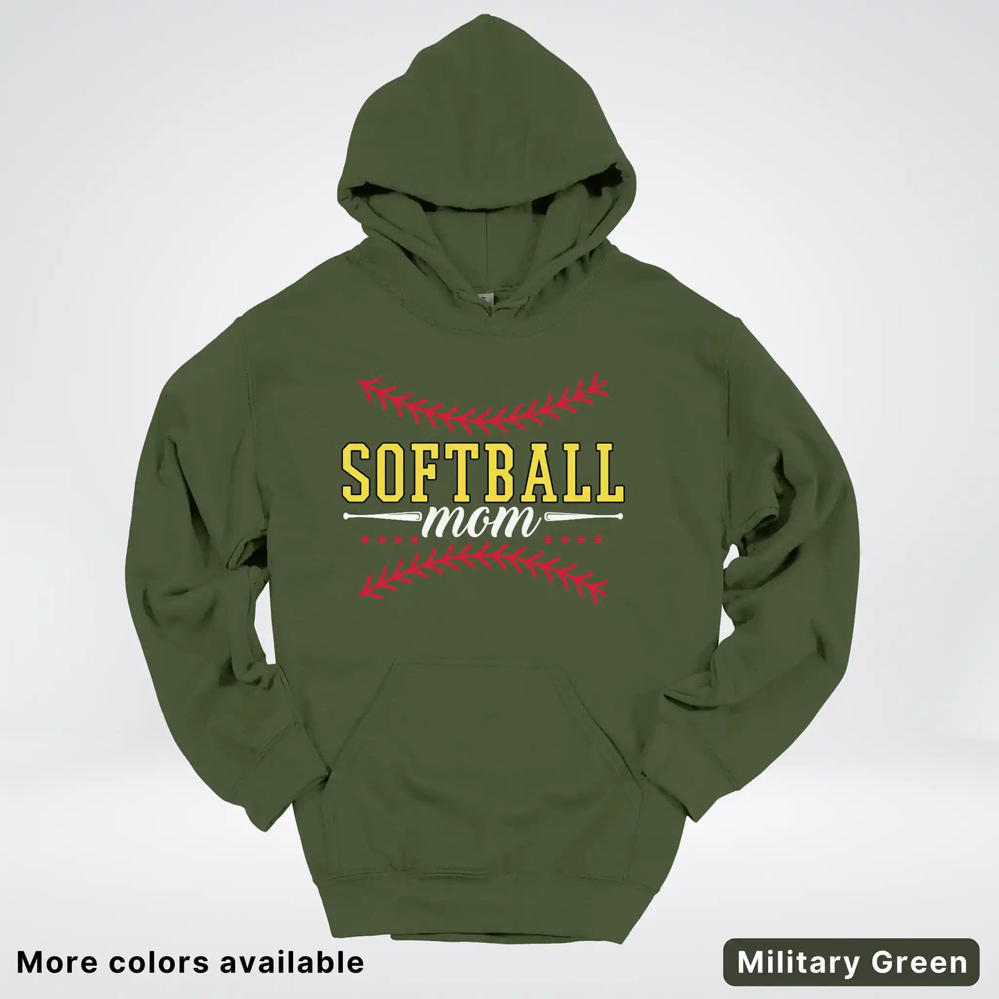Softball Mom - White Design - Hoodie