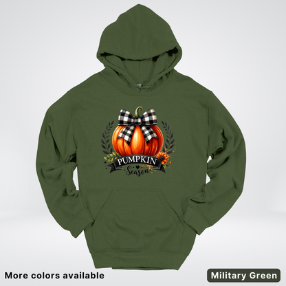 Pumpkin Season Black Plaid Bow - Hoodie