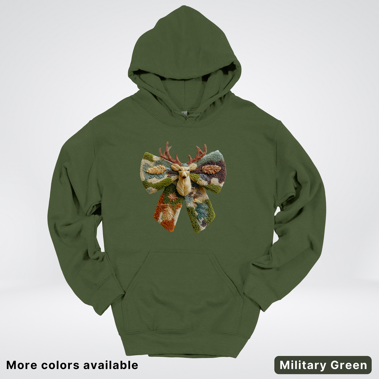 Neutral Woodland Bow Hook Yard Faux - Hoodie
